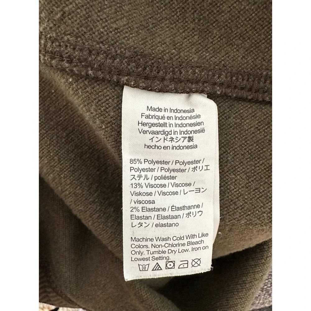 J. Crew‎ Textured Ribbed Knit Hoodie - Olive Green - Size M